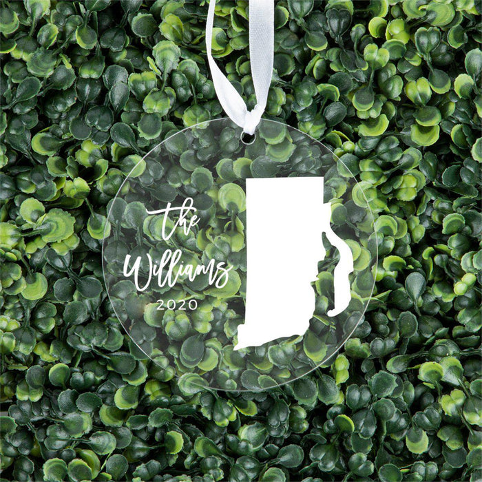 Custom Round Clear Acrylic US State Christmas Ornament Keepsake-Set of 1-Andaz Press-Alabama-