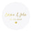 Custom Round Clear Wedding Sticker Labels with Gold Ink, Set of 40-Set of 40-Andaz Press-Monogram Wreath-