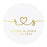 Custom Round Clear Wedding Sticker Labels with Gold Ink, Set of 40-Set of 40-Andaz Press-Monogram Wreath-