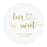 Custom Round Clear Wedding Sticker Labels with Gold Ink, Set of 40-Set of 40-Andaz Press-Monogram Wreath-