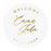 Custom Round Clear Wedding Sticker Labels with Gold Ink, Set of 40-Set of 40-Andaz Press-Monogram Wreath-