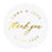 Custom Round Clear Wedding Sticker Labels with Gold Ink, Set of 40-Set of 40-Andaz Press-Monogram Wreath-