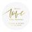 Custom Round Clear Wedding Sticker Labels with Gold Ink, Set of 40-Set of 40-Andaz Press-Monogram Wreath-
