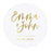 Custom Round Clear Wedding Sticker Labels with Gold Ink, Set of 40-Set of 40-Andaz Press-Monogram Wreath-