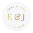 Custom Round Clear Wedding Sticker Labels with Gold Ink, Set of 40-Set of 40-Andaz Press-Monogram Wreath-