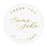 Custom Round Clear Wedding Sticker Labels with Gold Ink, Set of 40-Set of 40-Andaz Press-Monogram Wreath-