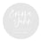 Custom Round Clear Wedding Sticker Labels with White Ink-Set of 40-Andaz Press-Monogram Wreath-