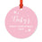 Custom Round Metal Christmas Tree Ornament, Baby's First Christmas, Includes Ribbon and Gift Bag-Set of 1-Andaz Press-Chalkboard Floral-