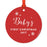 Custom Round Metal Christmas Tree Ornament, Baby's First Christmas, Includes Ribbon and Gift Bag-Set of 1-Andaz Press-Chalkboard Floral-
