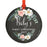 Custom Round Metal Christmas Tree Ornament, Baby's First Christmas, Includes Ribbon and Gift Bag-Set of 1-Andaz Press-Chalkboard Floral-