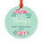 Custom Round Metal Christmas Tree Ornament, Baby's First Christmas, Includes Ribbon and Gift Bag-Set of 1-Andaz Press-Chalkboard Floral-