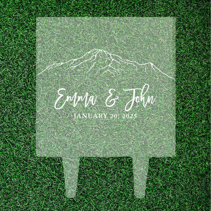 Custom Rustic Country Square Acrylic Cake Topper Collection-Set of 1-Andaz Press-Rustic Mountain Forest Custom-