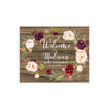 Custom Rustic Woodland Baby Shower Canvas Welcome Signs-Set of 1-Andaz Press-Rustic Wood Floral Wreath-