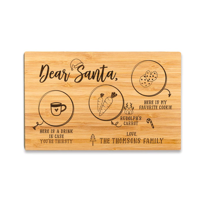 Custom Santa Cookie Plate for Kids Dear Santa Tray Milk Cookie Treats for Santa Reindeer-Set of 1-Andaz Press-Custom Dear Santa-