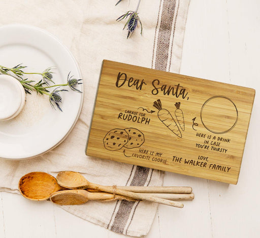 Custom Santa Cookie Plate for Kids Dear Santa Tray Milk Cookie Treats for Santa Reindeer-Set of 1-Andaz Press-Custom Dear Santa-