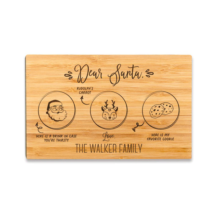 Custom Santa Cookie Plate for Kids Dear Santa Tray Milk Cookie Treats for Santa Reindeer-Set of 1-Andaz Press-Custom Dear Santa-