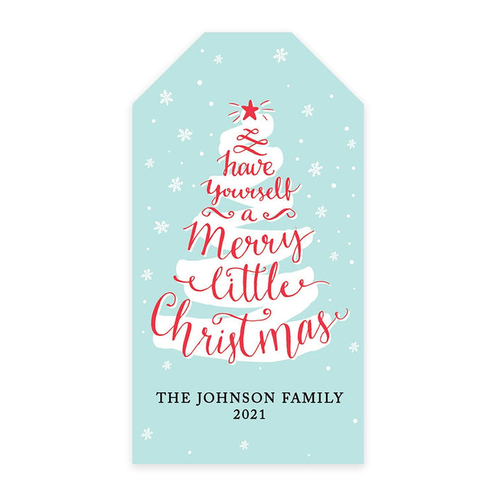 Custom Self Adhesive Classic Christmas Gift Sticker Labels, Christmas Name Labels for Gifts-Set of 1-Andaz Press-Thank You Snow Much-