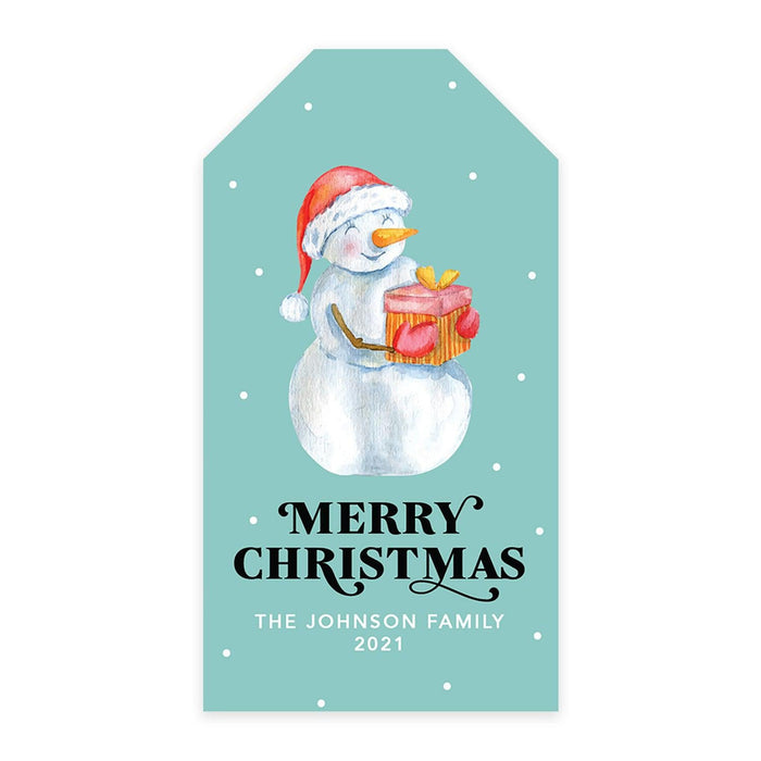 Custom Self Adhesive Classic Christmas Gift Sticker Labels, Christmas Name Labels for Gifts-Set of 1-Andaz Press-Thank You Snow Much-