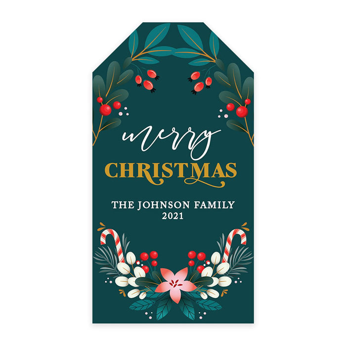 Custom Self Adhesive Classic Christmas Gift Sticker Labels, Christmas Name Labels for Gifts-Set of 1-Andaz Press-Thank You Snow Much-