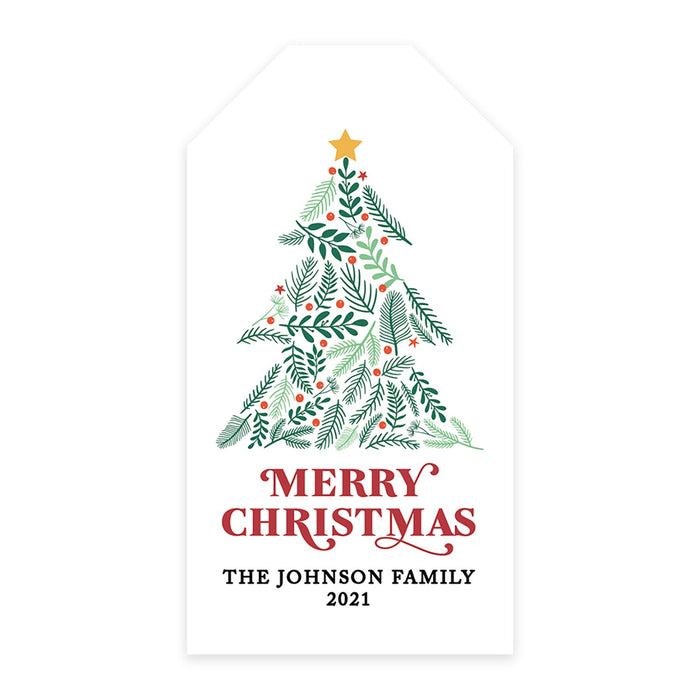 Custom Self Adhesive Classic Christmas Gift Sticker Labels, Christmas Name Labels for Gifts-Set of 1-Andaz Press-Thank You Snow Much-