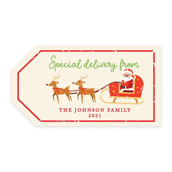 Custom Self Adhesive Classic Christmas Gift Sticker Labels, Christmas Name Labels for Gifts-Set of 1-Andaz Press-Thank You Snow Much-