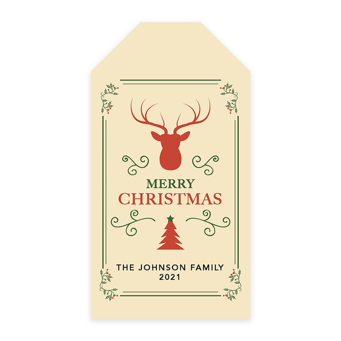 Custom Self Adhesive Classic Christmas Gift Sticker Labels, Christmas Name Labels for Gifts-Set of 1-Andaz Press-Thank You Snow Much-