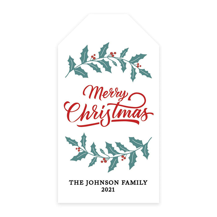 Custom Self Adhesive Classic Christmas Gift Sticker Labels, Christmas Name Labels for Gifts-Set of 1-Andaz Press-Thank You Snow Much-