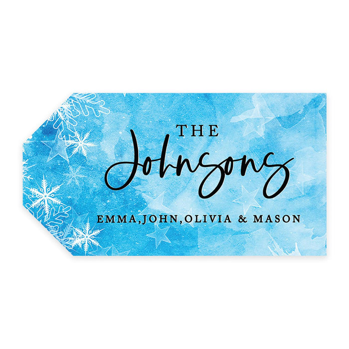 Custom Self Adhesive Classic Christmas Gift Sticker Labels, Christmas Name Labels for Gifts-Set of 1-Andaz Press-Thank You Snow Much-