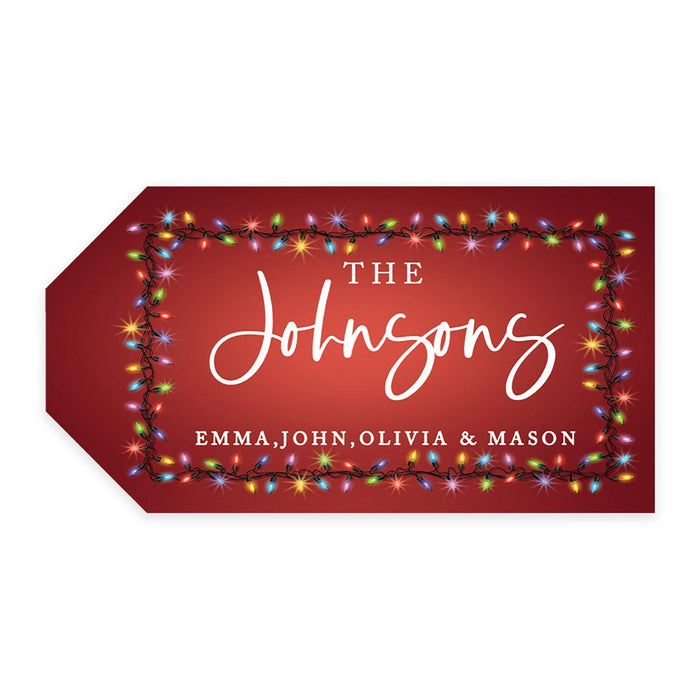 Custom Self Adhesive Classic Christmas Gift Sticker Labels, Christmas Name Labels for Gifts-Set of 1-Andaz Press-Thank You Snow Much-