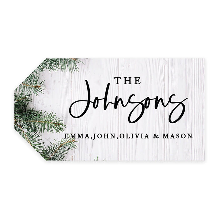 Custom Self Adhesive Classic Christmas Gift Sticker Labels, Christmas Name Labels for Gifts-Set of 1-Andaz Press-Thank You Snow Much-