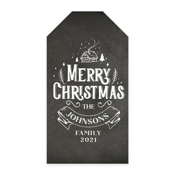 Custom Self Adhesive Classic Christmas Gift Sticker Labels, Christmas Name Labels for Gifts-Set of 1-Andaz Press-Thank You Snow Much-