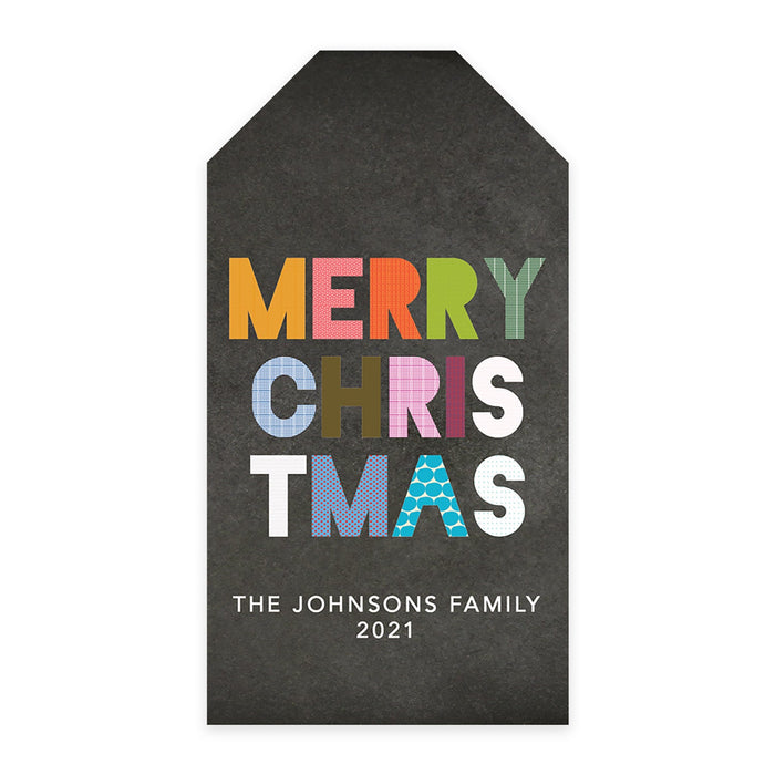 Custom Self Adhesive Classic Christmas Gift Sticker Labels, Christmas Name Labels for Gifts-Set of 1-Andaz Press-Thank You Snow Much-