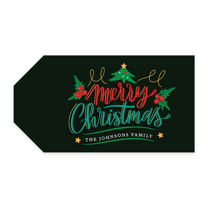 Custom Self Adhesive Classic Christmas Gift Sticker Labels, Christmas Name Labels for Gifts-Set of 1-Andaz Press-Thank You Snow Much-