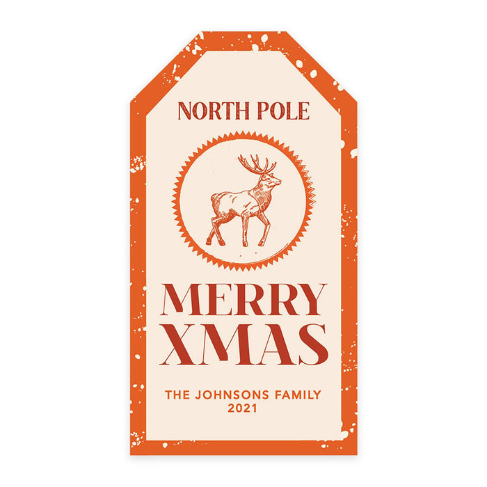 Custom Self Adhesive Classic Christmas Gift Sticker Labels, Christmas Name Labels for Gifts-Set of 1-Andaz Press-Thank You Snow Much-