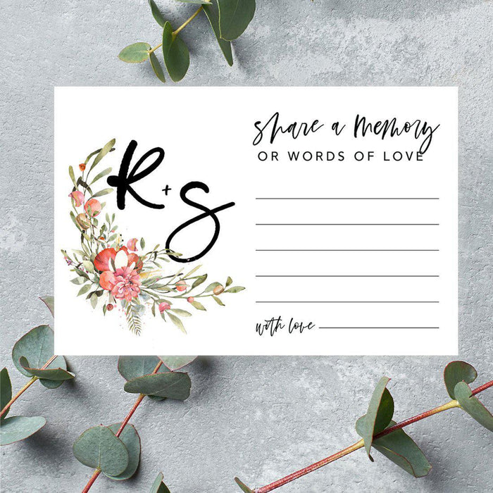 Custom Share a Memory Cards for Weddings, Celebrations, and Life Events-Set of 52-Andaz Press-Blush Pink Florals-