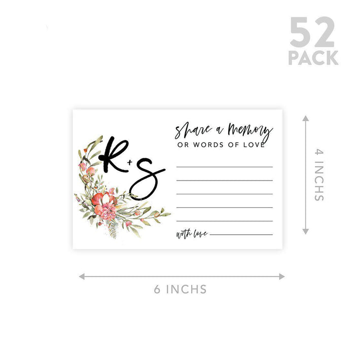 Custom Share a Memory Cards for Weddings, Celebrations, and Life Events-Set of 52-Andaz Press-Blush Pink Florals-