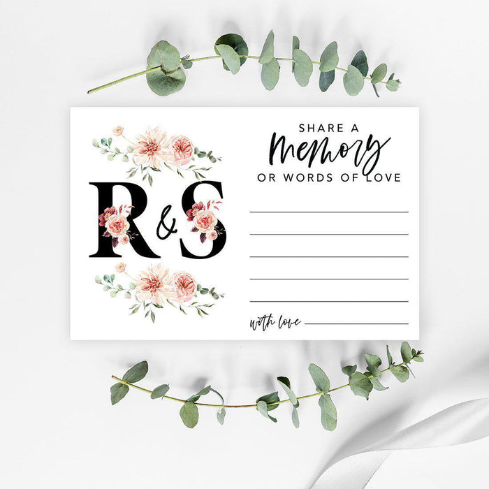 Custom Share a Memory Cards for Weddings, Celebrations, and Life Events-Set of 52-Andaz Press-Blush Pink Florals-