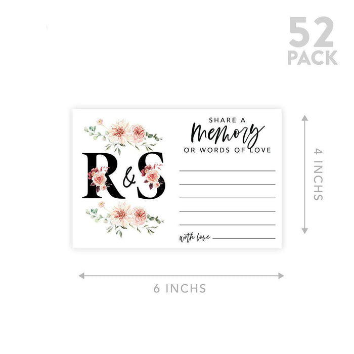 Custom Share a Memory Cards for Weddings, Celebrations, and Life Events-Set of 52-Andaz Press-Blush Pink Florals-