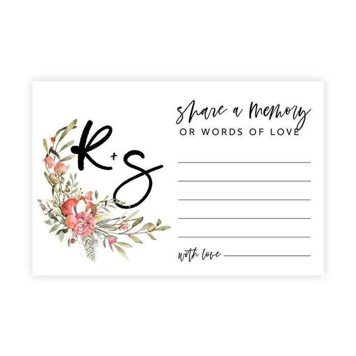 Custom Share a Memory Cards for Weddings, Celebrations, and Life Events-Set of 52-Andaz Press-Coral Florals-