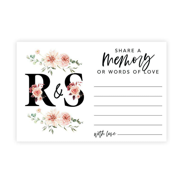 Custom Share a Memory Cards for Weddings, Celebrations, and Life Events-Set of 52-Andaz Press-Blush Pink Florals-