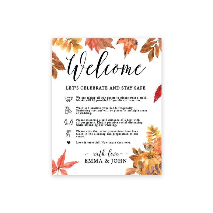 Custom Social Distance Canvas Wedding Party Signs, Welcome Let's Celebrate and Stay Safe-Set of 1-Andaz Press-Celebrate Canvas-