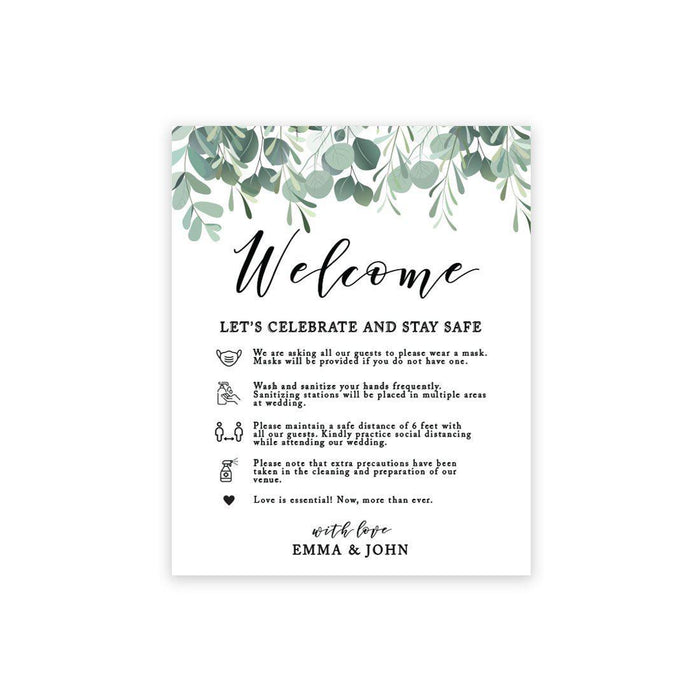 Custom Social Distance Canvas Wedding Party Signs, Welcome Let's Celebrate and Stay Safe-Set of 1-Andaz Press-Celebrate Canvas-
