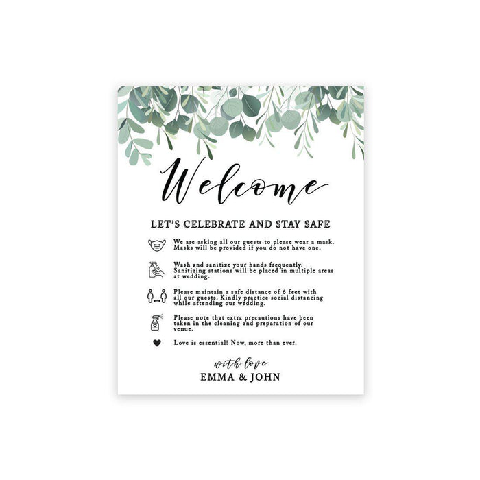 Custom Social Distance Canvas Wedding Party Signs, Welcome Let's Celebrate and Stay Safe-Set of 1-Andaz Press-Celebrate-
