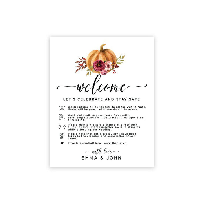 Custom Social Distance Canvas Wedding Party Signs, Welcome Let's Celebrate and Stay Safe-Set of 1-Andaz Press-Celebrate and Stay Safe-