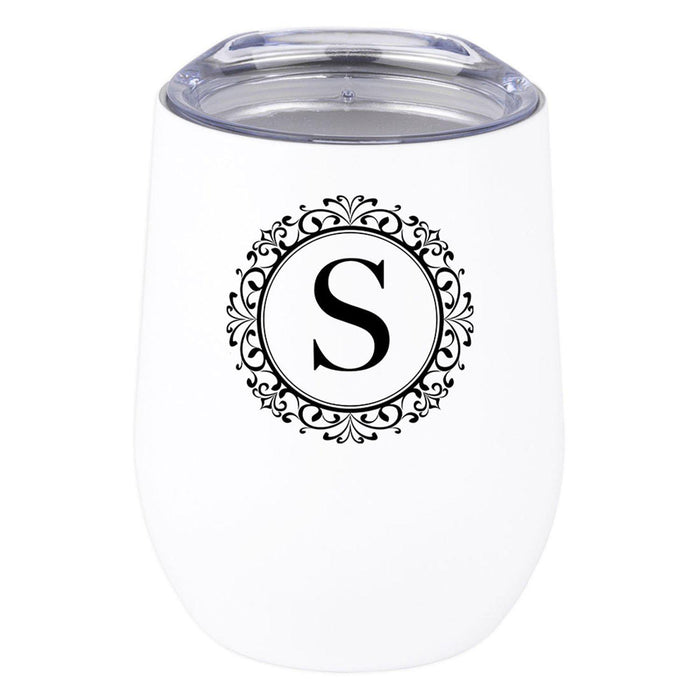 Custom Stainless Steel Stemless Insulated 12 oz Wine Tumbler with Lid Gift for Travel-Set of 1-Andaz Press-Tropical-