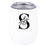 Custom Stainless Steel Stemless Insulated 12 oz Wine Tumbler with Lid Gift for Travel-Set of 1-Andaz Press-Black and White Floral-