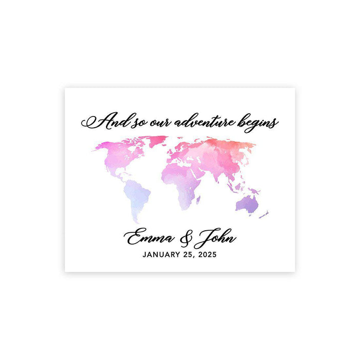 Custom State Canvas Wedding Guestbook Welcome Signs-Set of 1-Andaz Press-Our Adventure Begins Map States-
