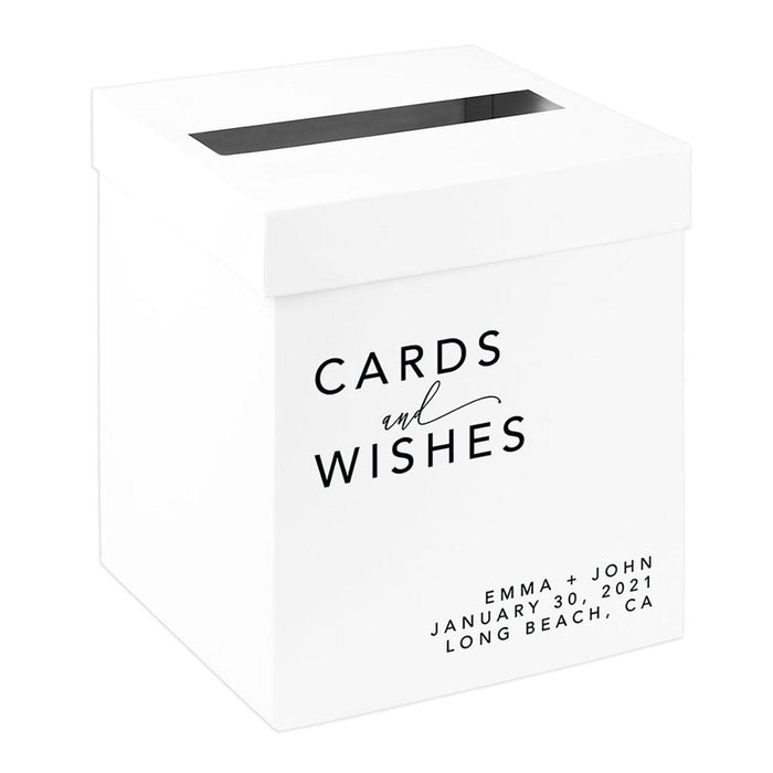 Custom Sturdy White Wedding Day Card Box-Set of 1-Andaz Press-Modern Minimal-