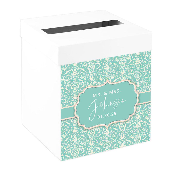 Custom Sturdy White Wedding Day Card Box-Set of 1-Andaz Press-Vintage-