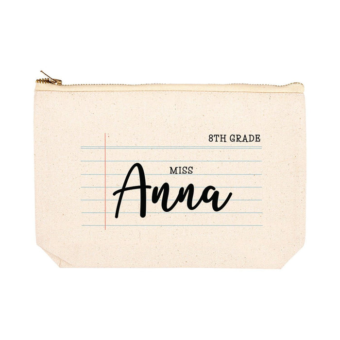 Custom Teacher Appreciation Cosmetic Bags - Aesthetic Bag for Teacher Supplies, 6 Designs Available-Set of 1-Andaz Press-Rainbow Custom Name-